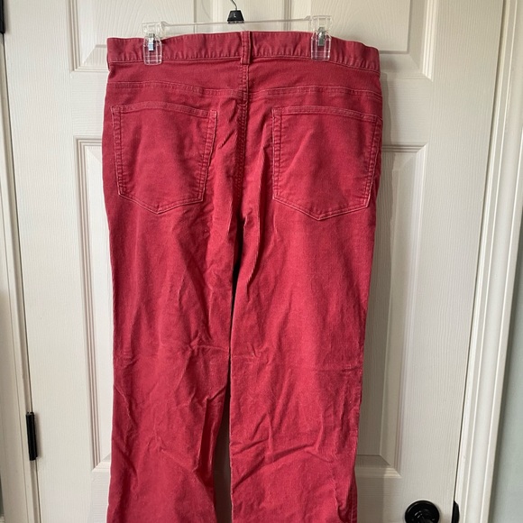 Lands End Corduroy Straight Leg Pants Womens 12 Rose Red Mid Rise Stretch Casual - Picture 3 of 3